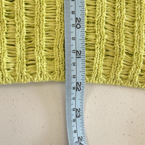 Chicos Cardigan Size 1 Open Knit Ladder Stitch Ribbed Pistachio Green Whimsical - Picture 7 of 7
